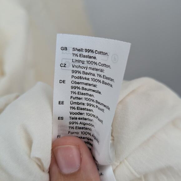 COS White Sleeveless A-Line Dress Cotton Tunic Sz 2 Pockets Minimalist Old Money - Picture 7 of 8